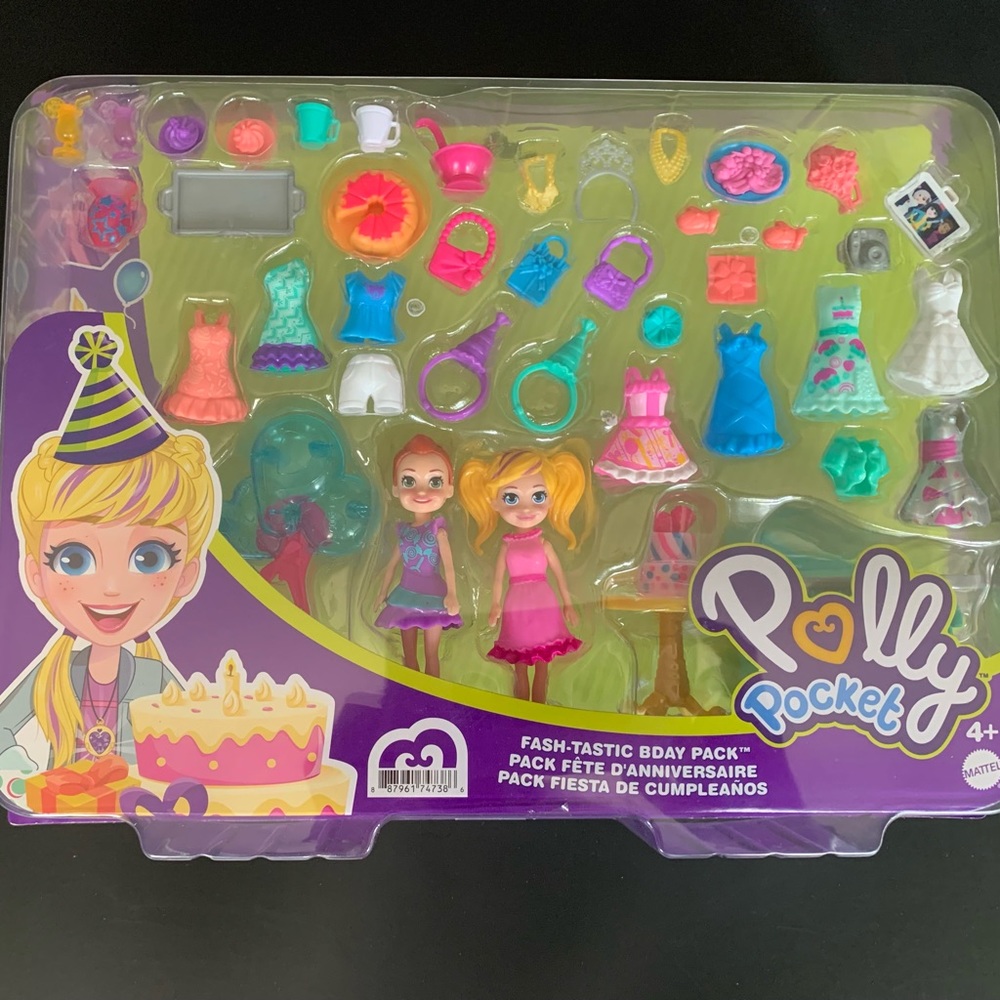 Polly Pocket Fash-Tastic Bday Pack New